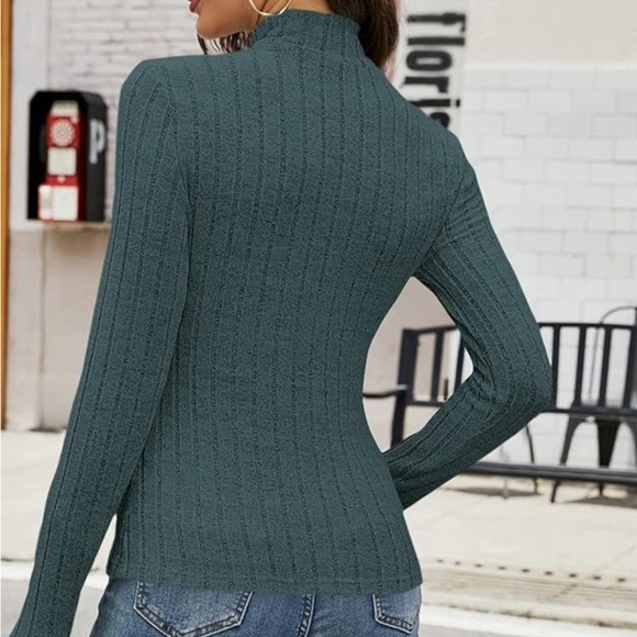 Mock Neck Ribbed Knit Sweater *NEW* - Picture 7 of 11